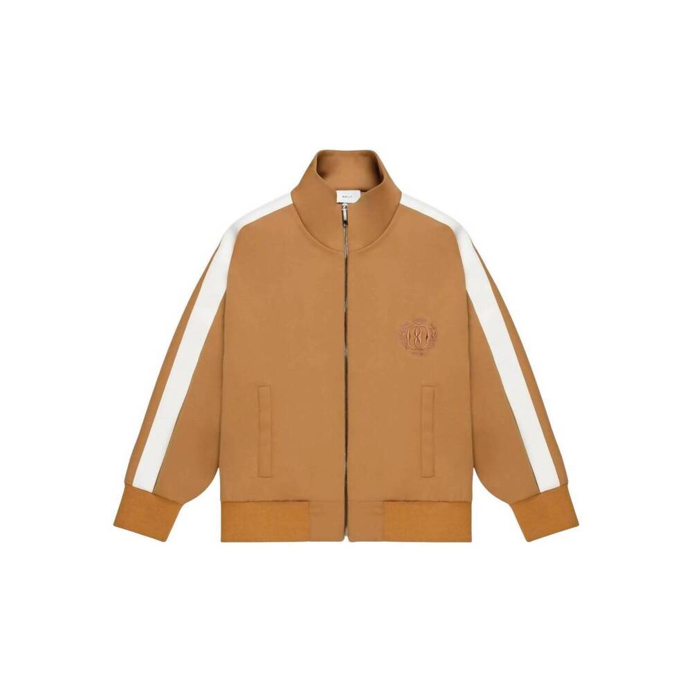 NEW BALLY men's striped track jacket in deserto